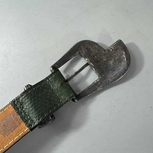 Vintage 90s Jenny & The Boys Green  and Silver Western Belt, M main image 4